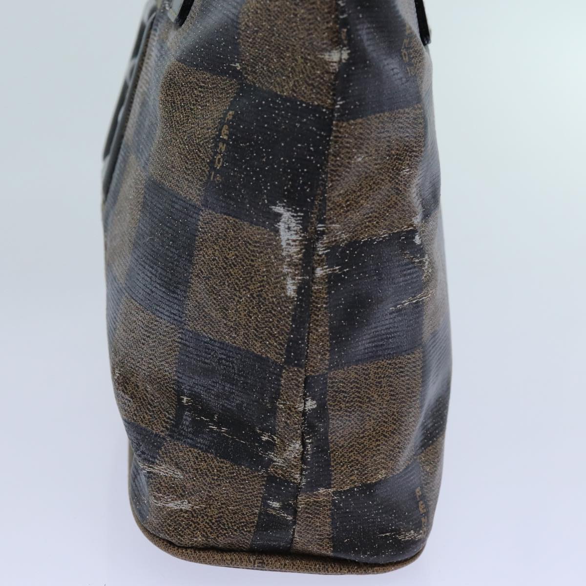 Luxury Fendi Pecan Canvas Hand Bag 2way Brown Black69215