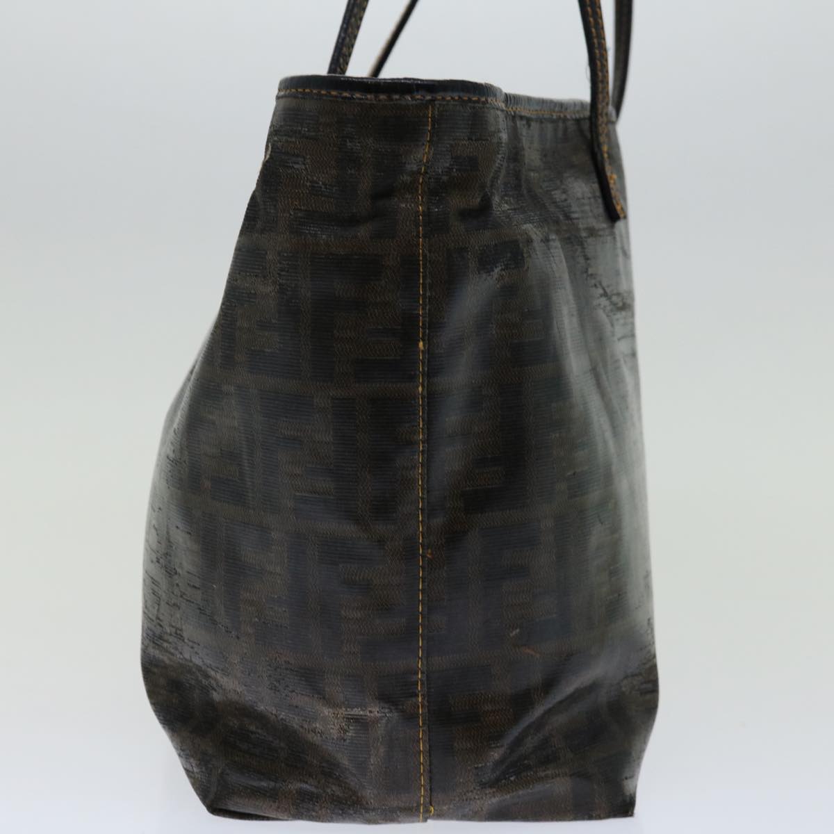 Luxury FendiZucca Canvas Tote Bag Black Brown69237