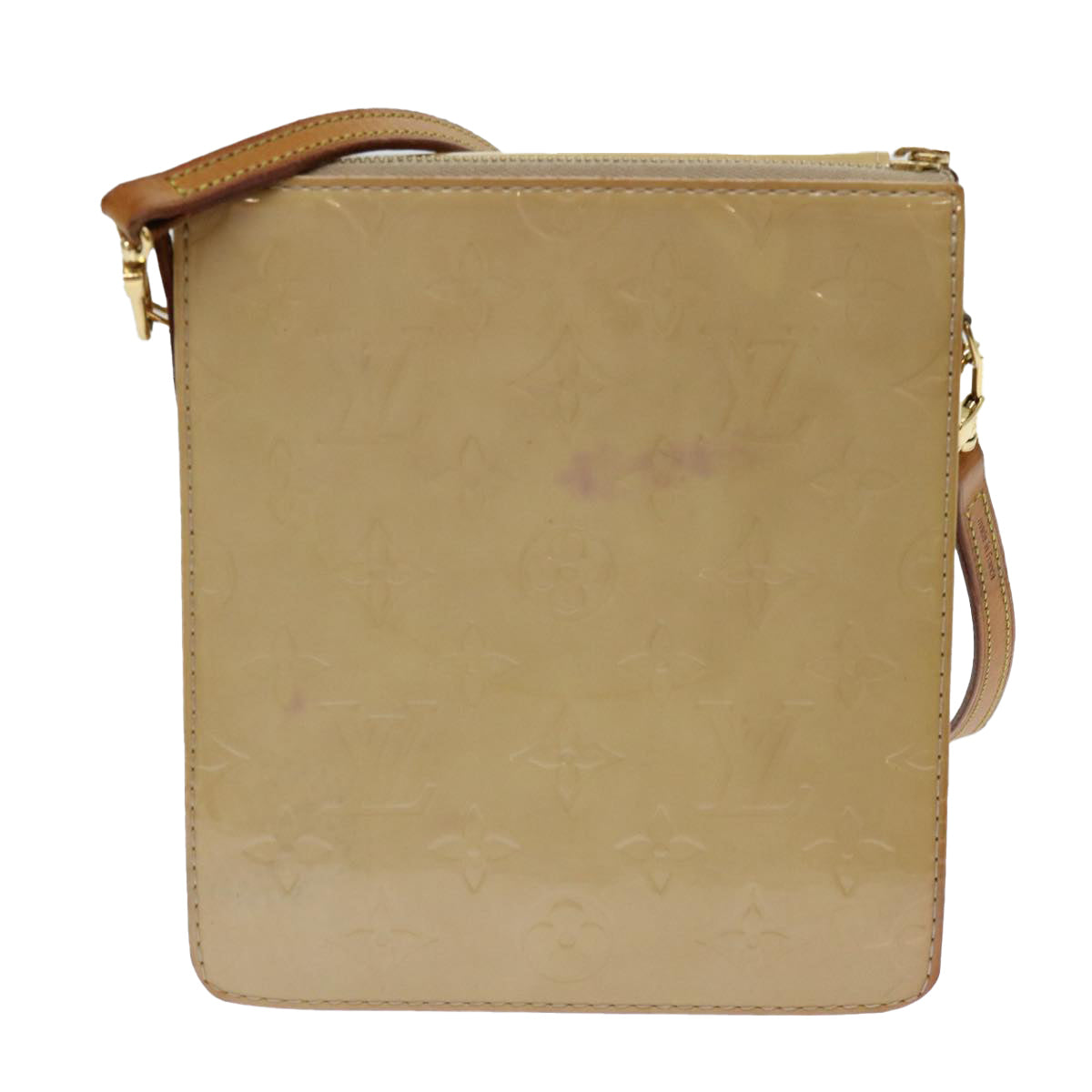 LOUIS VUITTON Monogram Vernis Motto Accessory Pouch Beige M91136 LV 69248