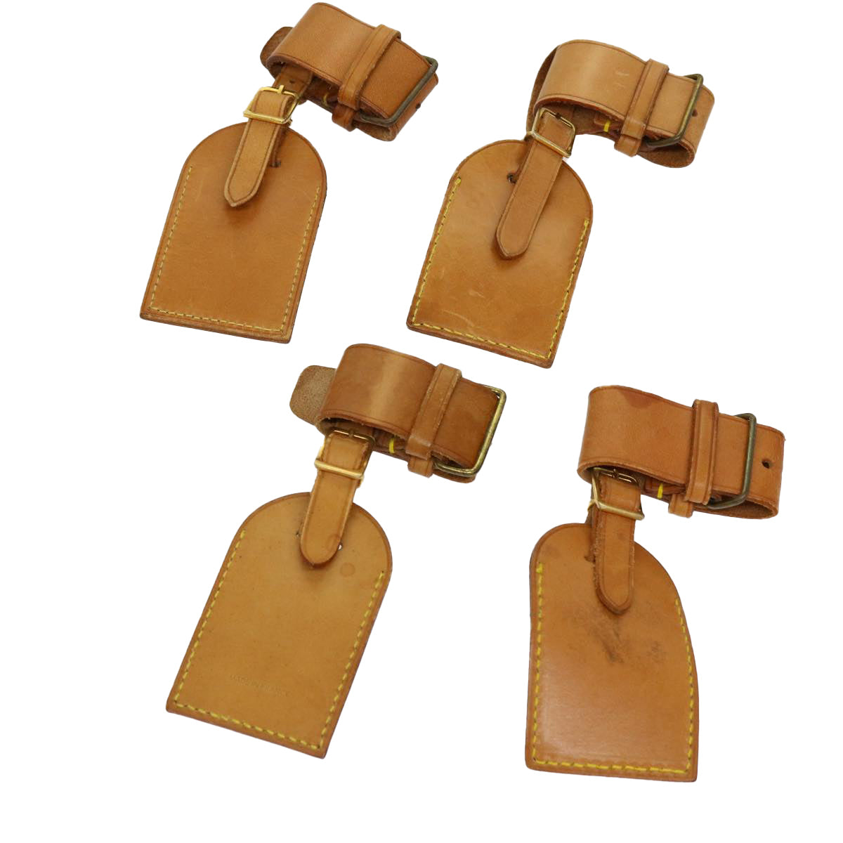 LOUIS VUITTON Powanie Name Tag Leather 10set Beige LV 69255