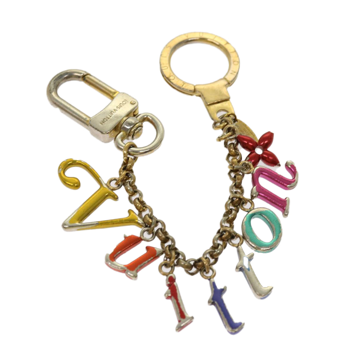 LOUIS VUITTON Porte Cles Chainne New Wave Key Holder Gold M63748 LV 69265