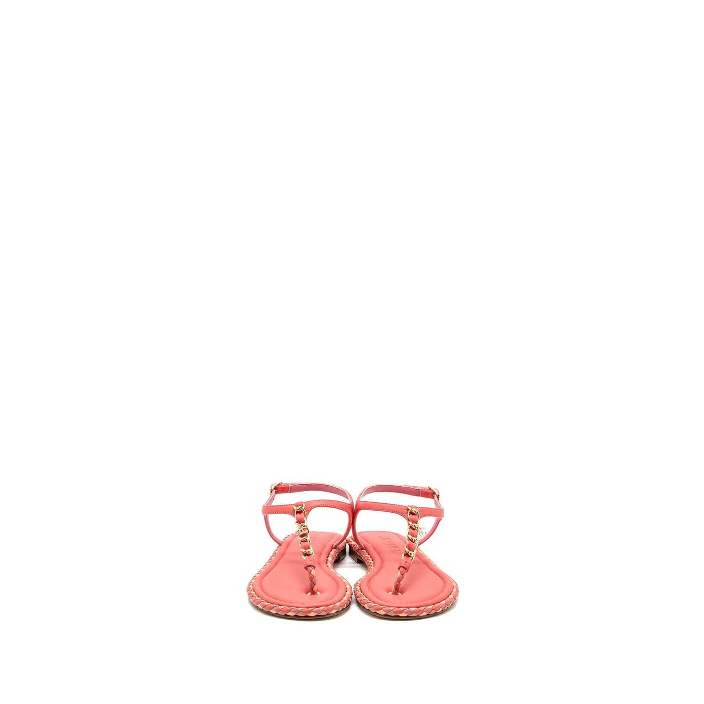Chanel Size 36 Leather Chain Sandals Pink/ Multicolour LGHW