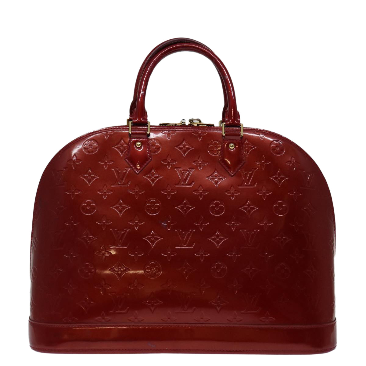 LOUIS VUITTON Monogram Vernis Alma GM Hand Bag Pomme D'amour M93596 69302