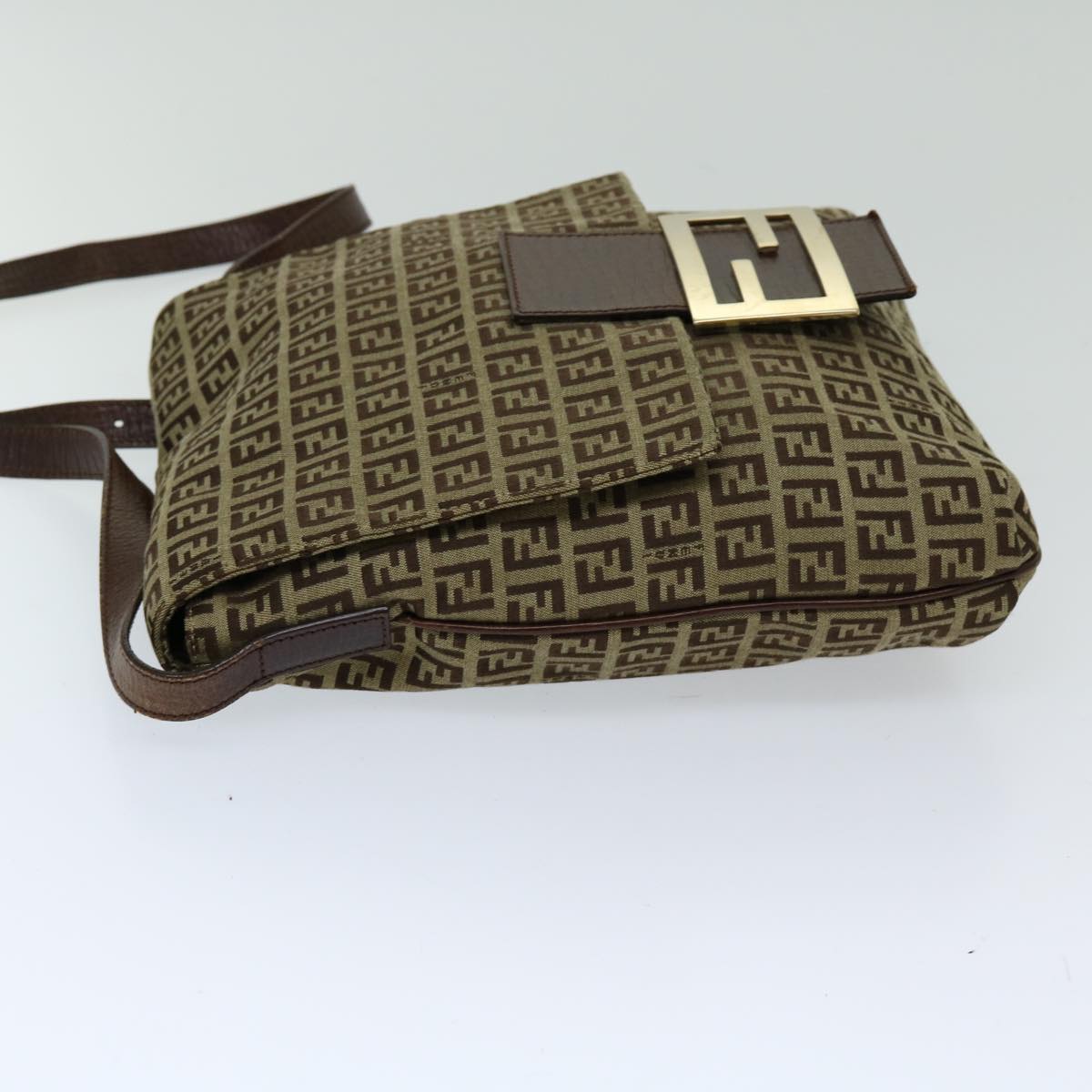 Luxury FendiZucchino Canvas Mammaget Shoulder Bag Beige69329