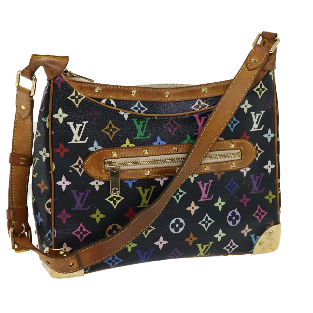 LOUIS VUITTON Monogram Multicolor Boulogne Shoulder Bag Black M92638 69390