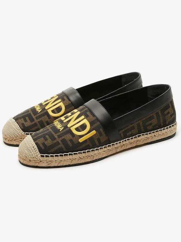 Luxury Fendi FF Monogram Print Espadrilles Brown