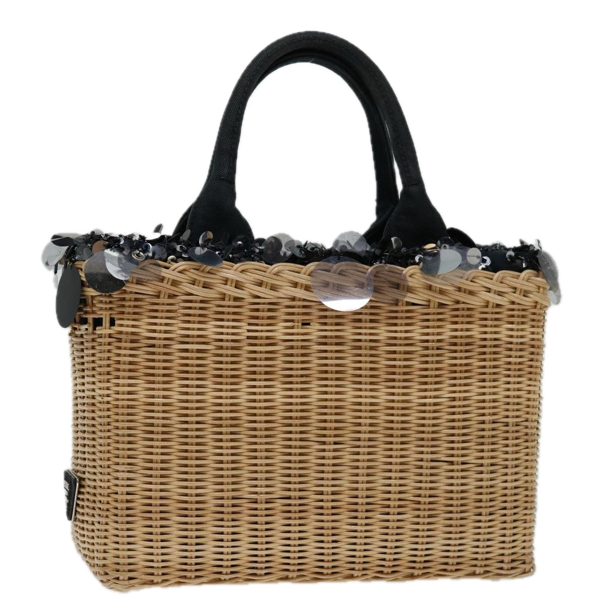 Luxury PradaHand Bag Wicker Beige 69445