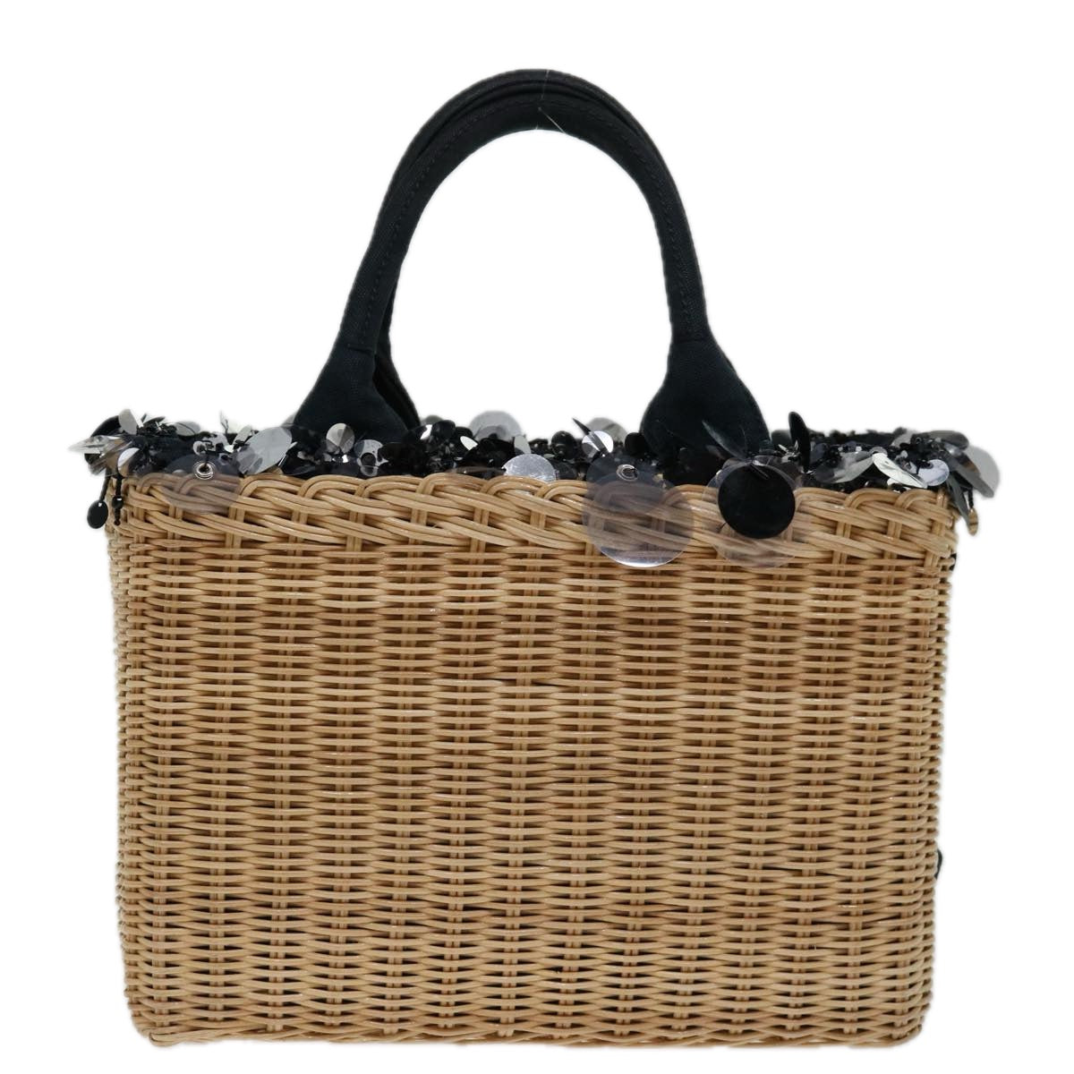 Luxury PradaHand Bag Wicker Beige 69445