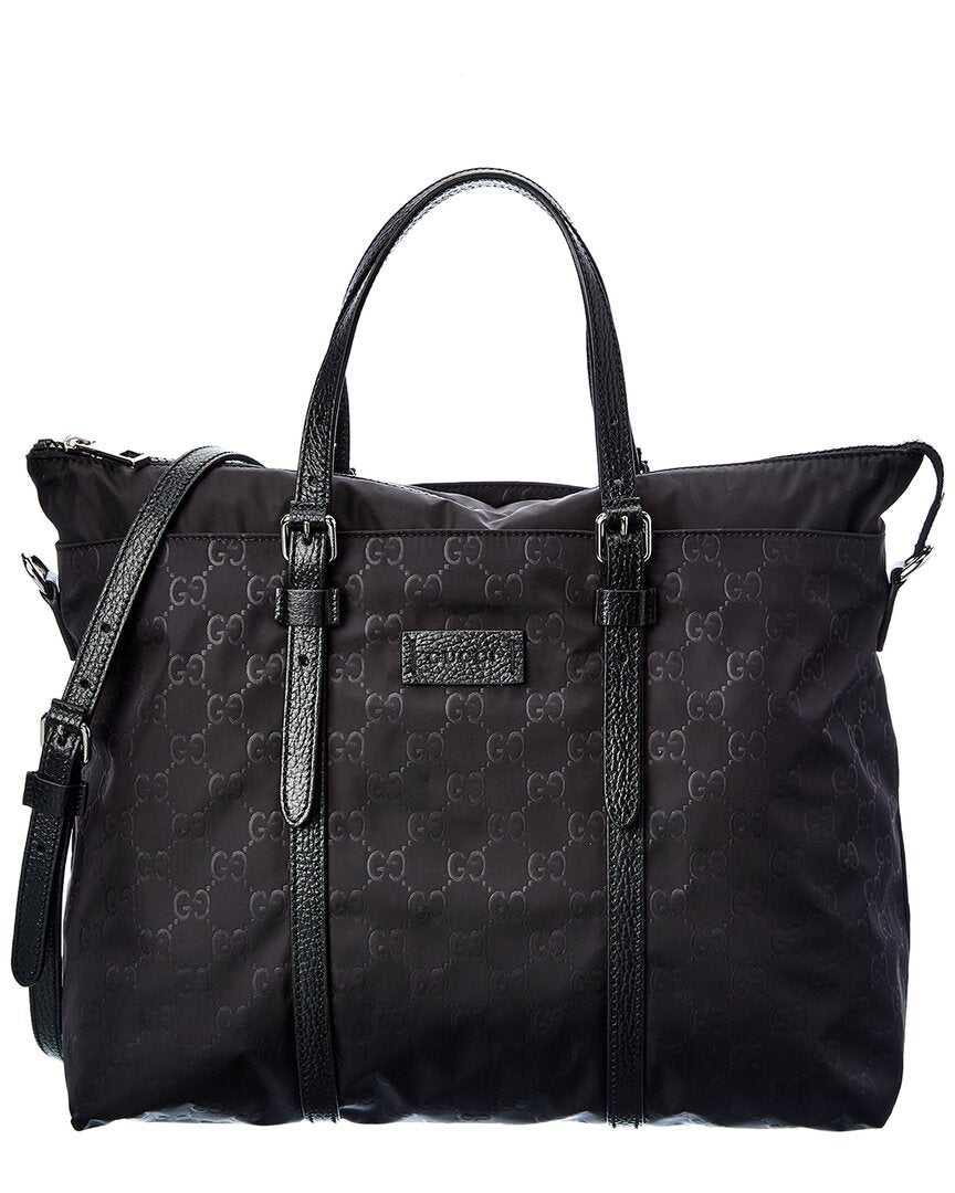 Gucci GG Nylon & Leather Tote