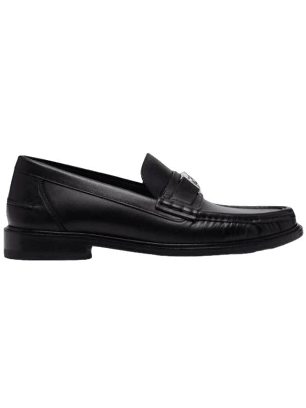 Luxury Fendi FF Square Leather Loafers Black