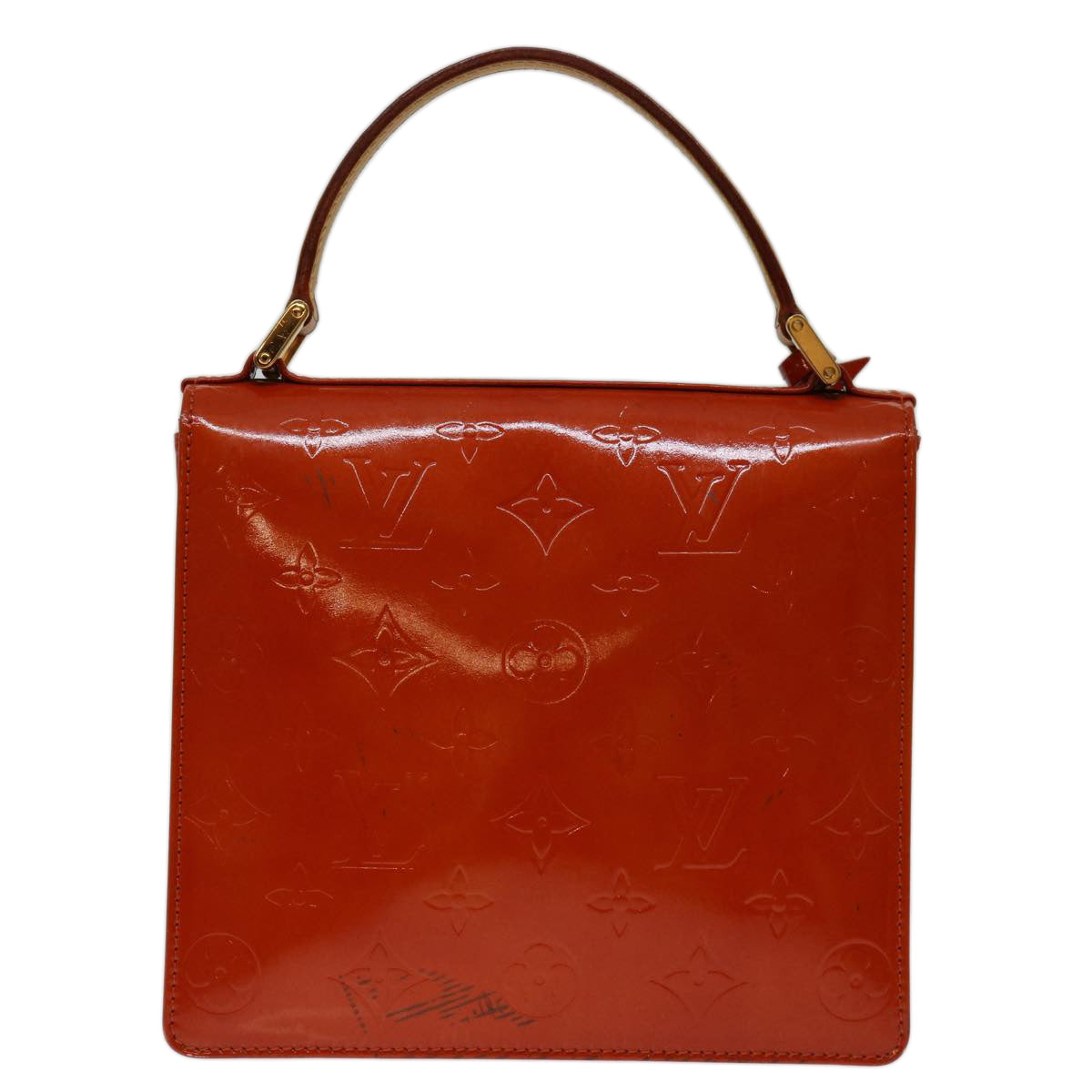 LOUIS VUITTON Monogram Vernis Spring Street Hand Bag Red M91135 LV 69489