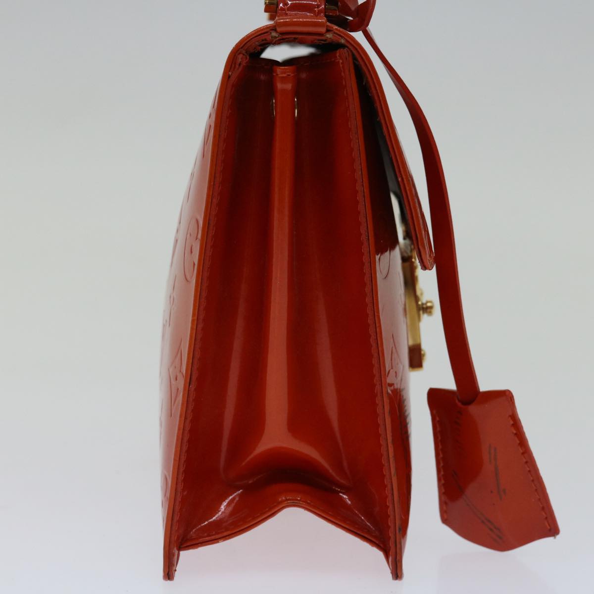 LOUIS VUITTON Monogram Vernis Spring Street Hand Bag Red M91135 LV 69489