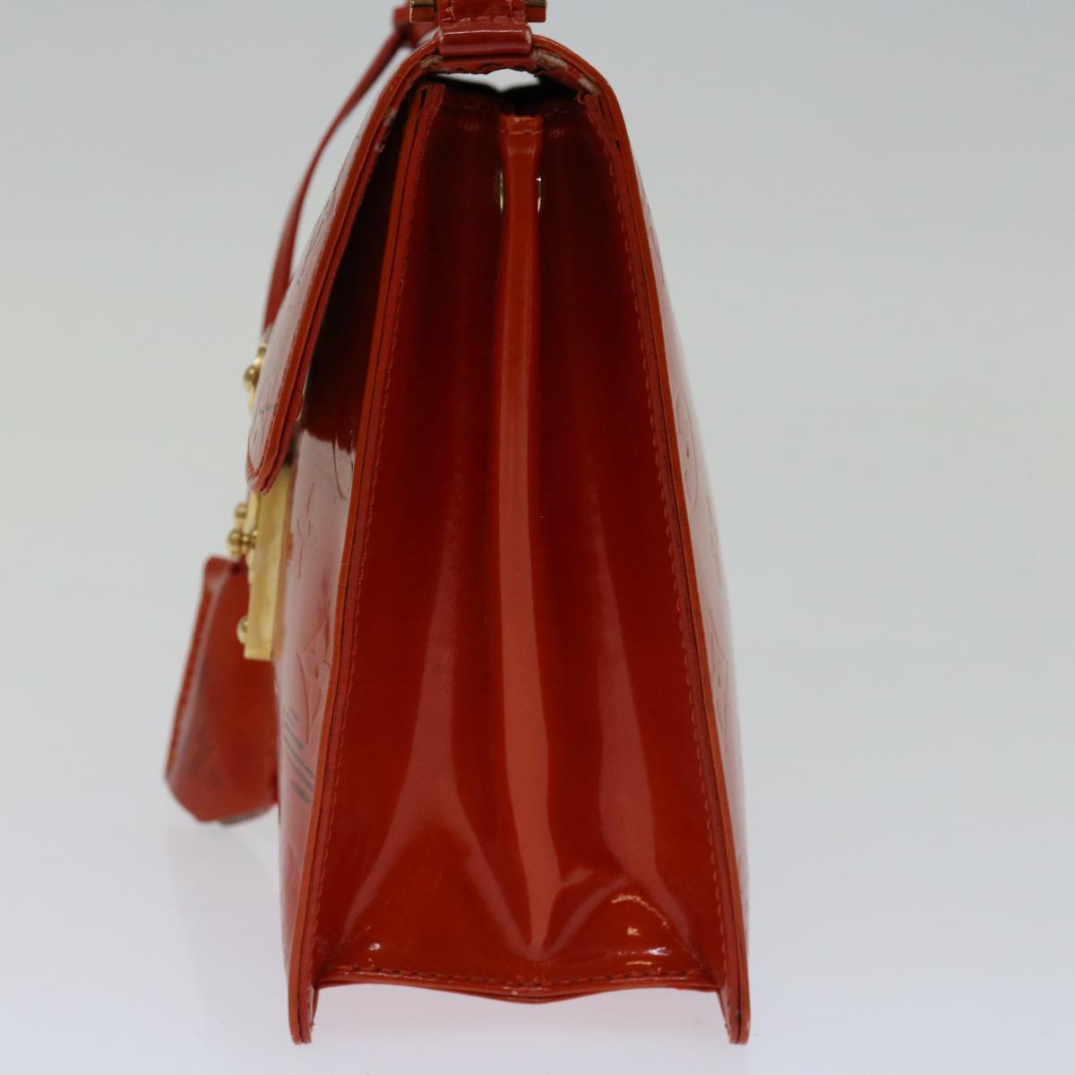 LOUIS VUITTON Monogram Vernis Spring Street Hand Bag Red M91135 LV 69489