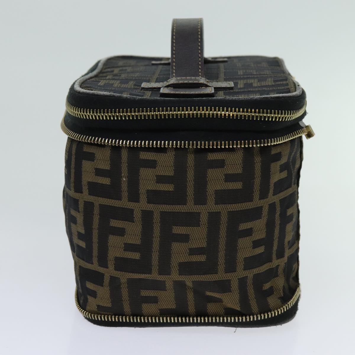 Luxury FendiZucca Canvas Vanity Pouch Brown Black69528