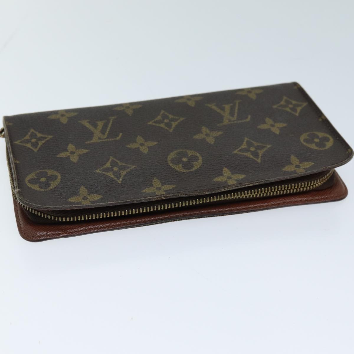 LOUIS VUITTON Monogram Porte Monnaie Zip Long Wallet M61727 LV 69544