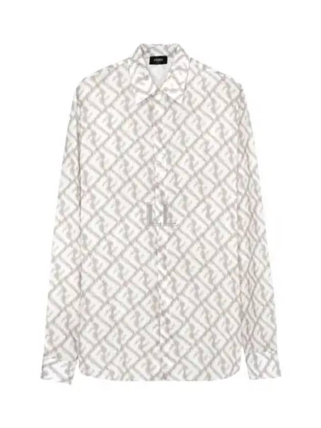 Luxury Fendi FF Linen Long Sleeve Shirt Rock