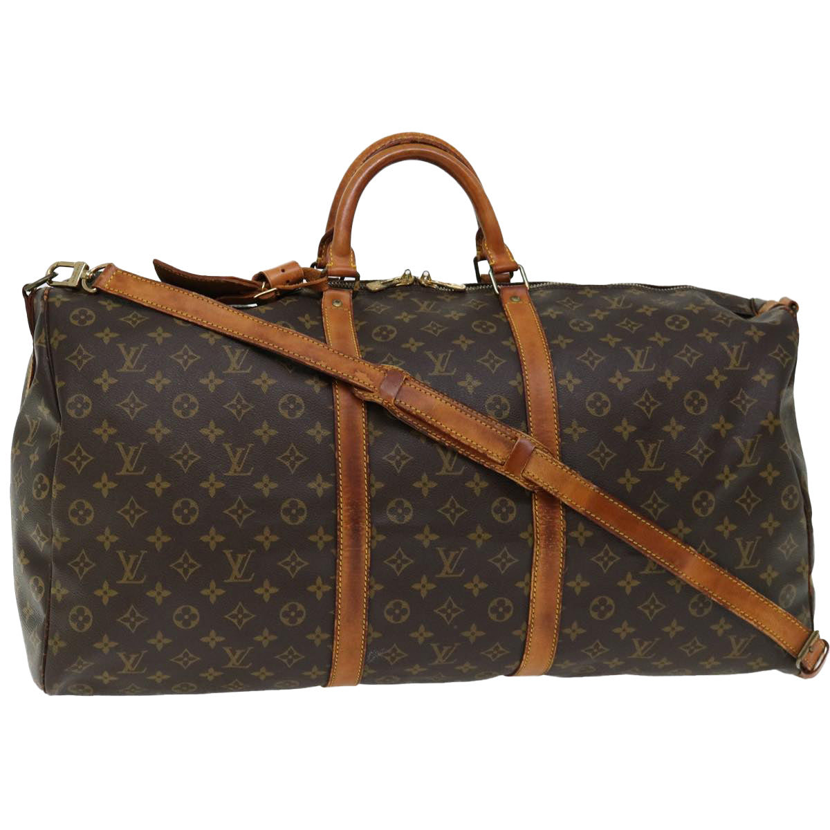 LOUIS VUITTON Monogram Keepall Bandouliere 60 Boston Bag M41412 LV 69622