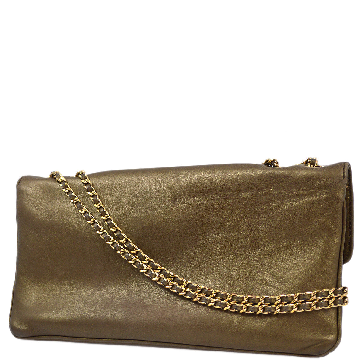 Luxury Chanel 2004-2005 Bronze Lambskin Mademoiselle Lock Shoulder Bag