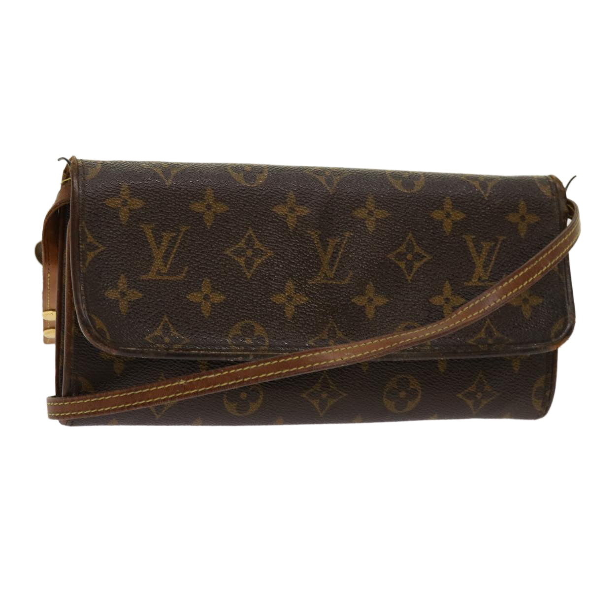 LOUIS VUITTON Monogram Pochette Twin GM Shoulder Bag M51852 LV 69717