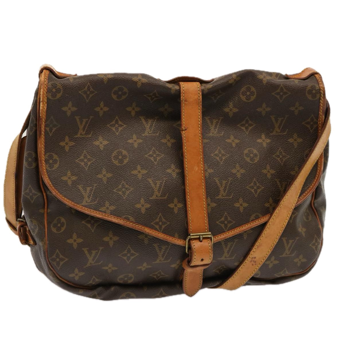 LOUIS VUITTON Monogram Saumur 35 Shoulder Bag M42254 LV 69757