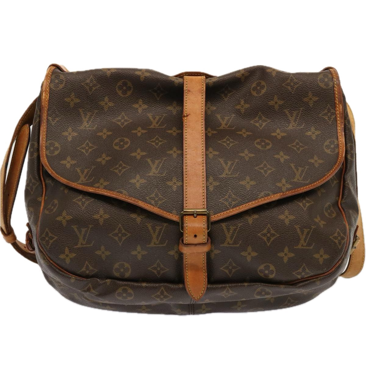 LOUIS VUITTON Monogram Saumur 35 Shoulder Bag M42254 LV 69757