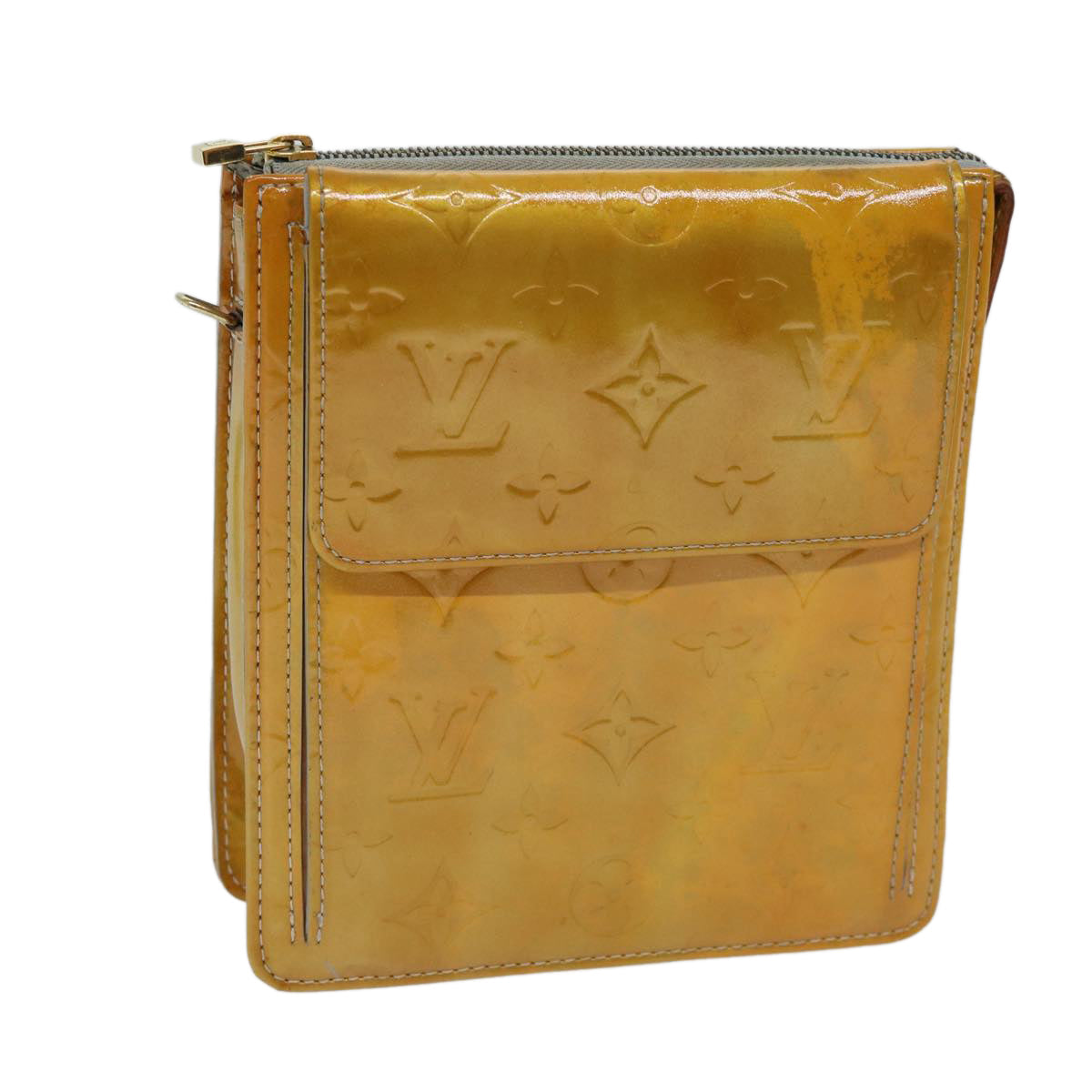 LOUIS VUITTON Monogram Vernis Motto Accessory Pouch Gris M91030 LV 69776