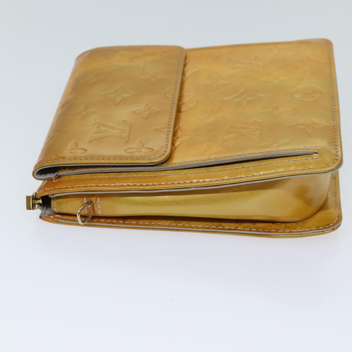 LOUIS VUITTON Monogram Vernis Motto Accessory Pouch Gris M91030 LV 69776