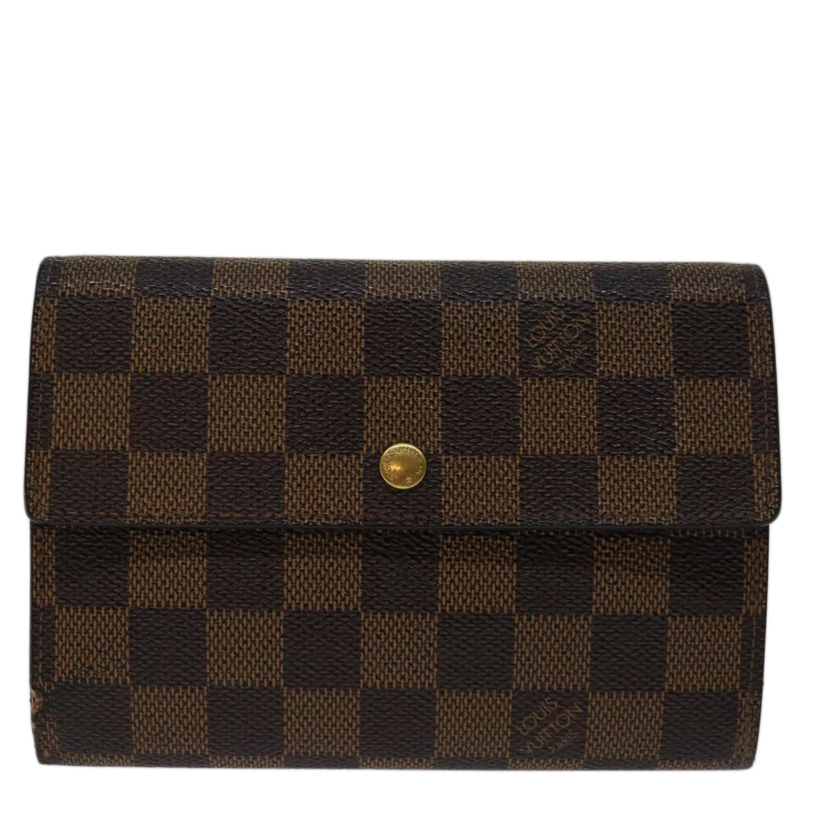 LOUIS VUITTON Damier Ebene Porte Tresor Etui Papie Wallet N61202 LV 69798