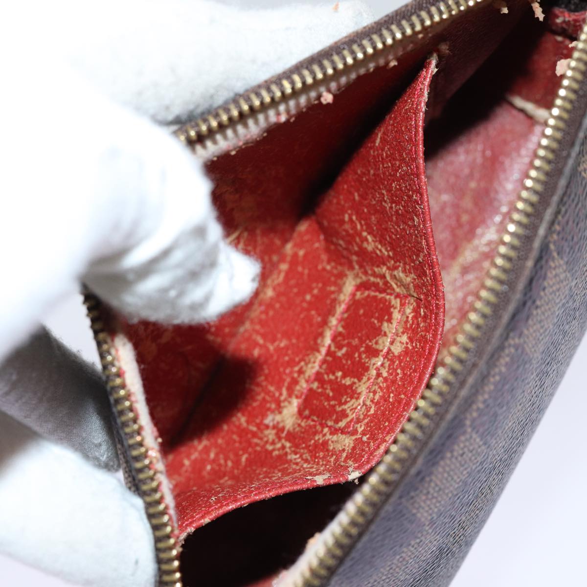 LOUIS VUITTON Damier Ebene Pochette Cosmetic PM Pouch N47516 LV 69835