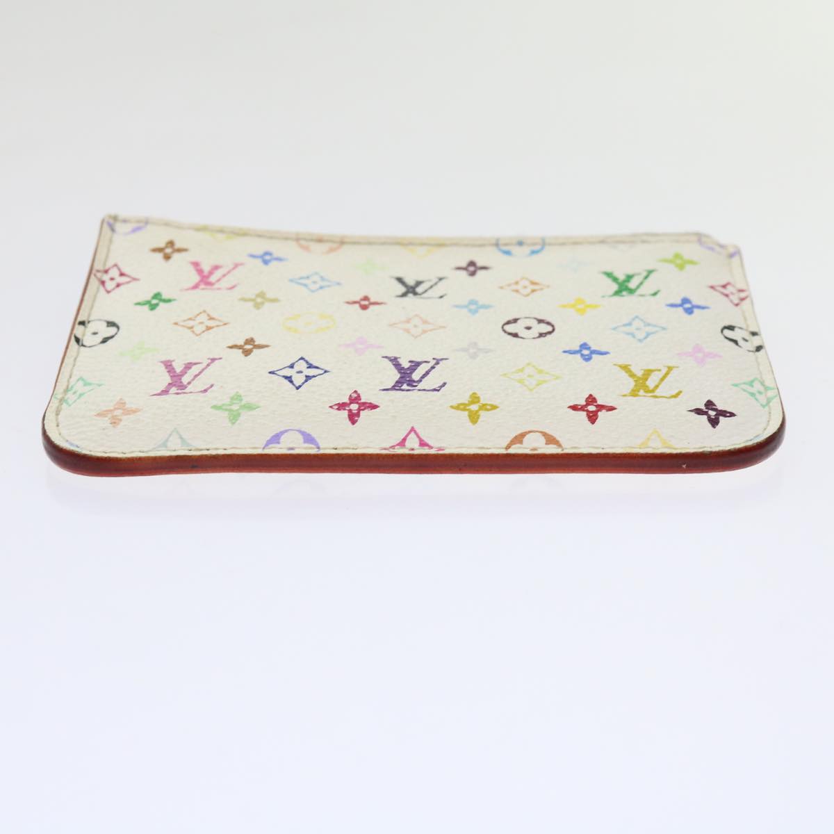 LOUIS VUITTON Multicolor Pochette Cles NM Coin Purse White M93734 LV 69837