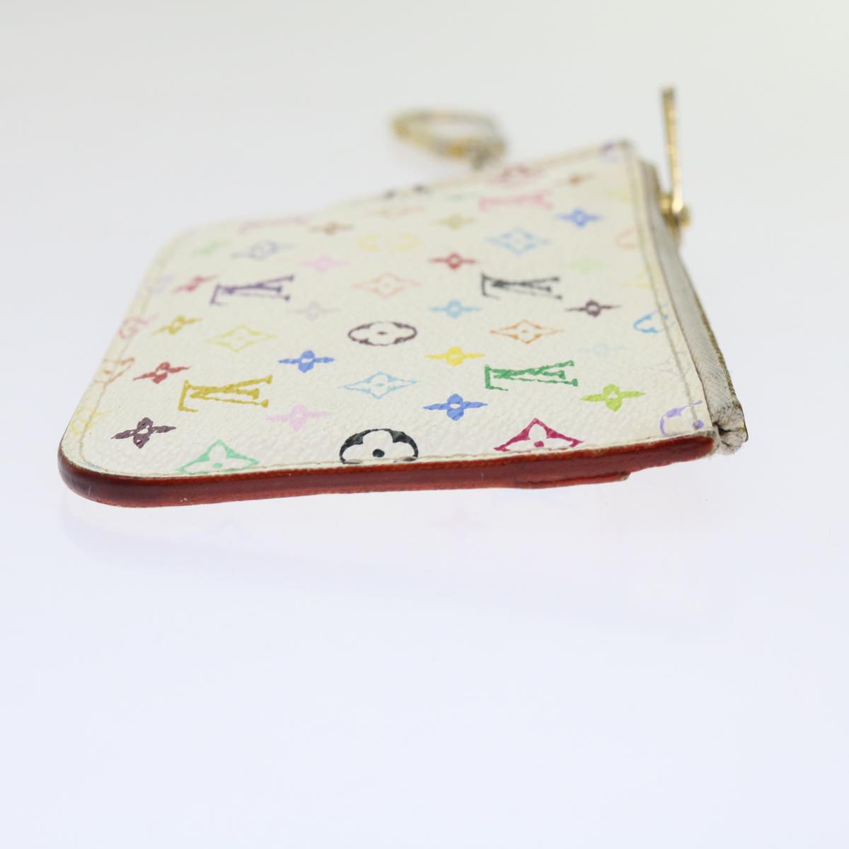 LOUIS VUITTON Multicolor Pochette Cles NM Coin Purse White M93734 LV 69837