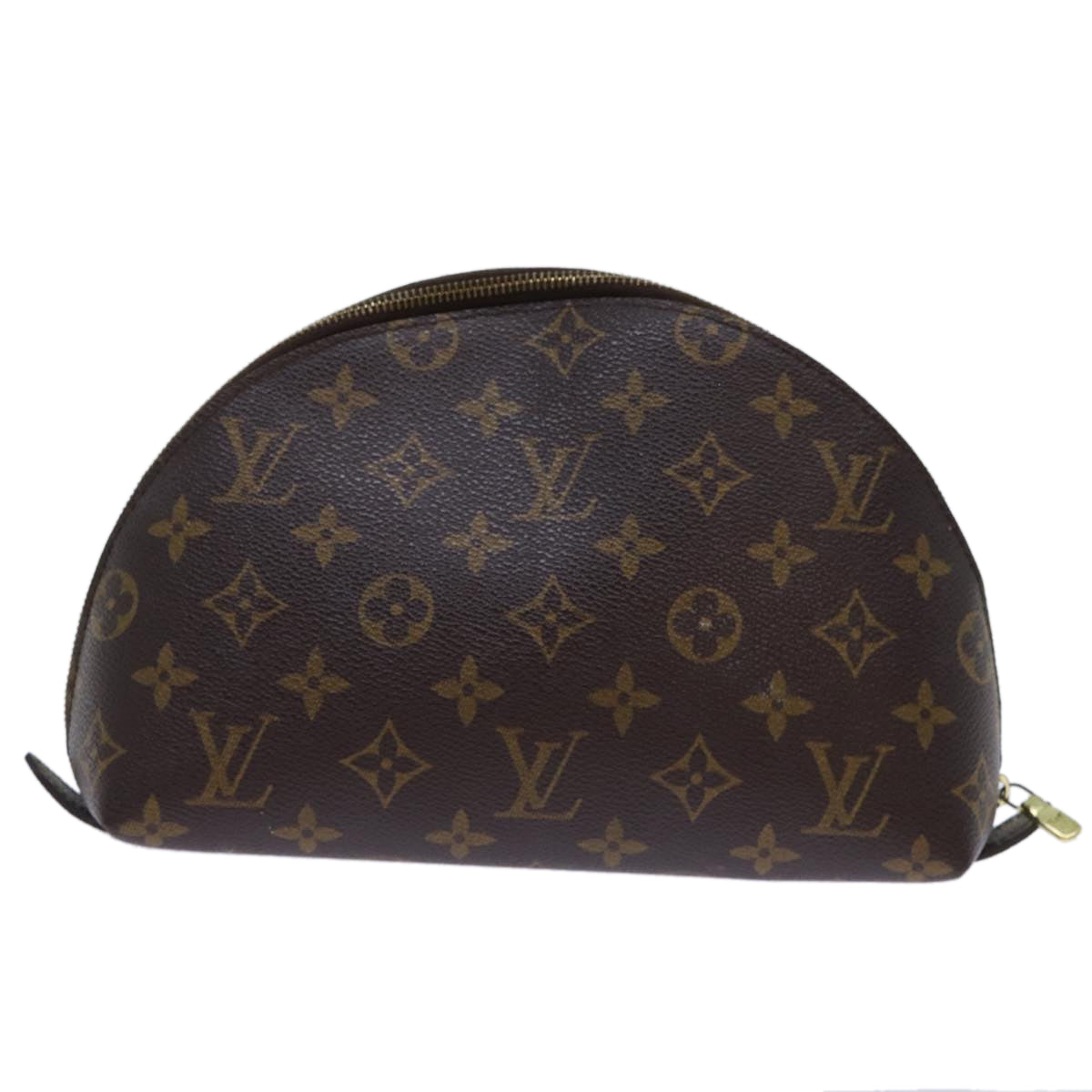 LOUIS VUITTON Monogram Trousse Demi Ronde Cosmetic Pouch M47520 LV 69844