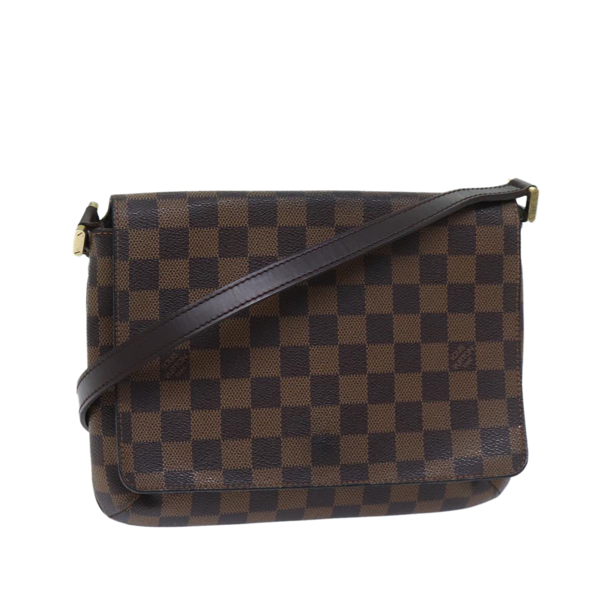 LOUIS VUITTON Damier Ebene Musette Tango Shoulder Bag N51301 LV 69876