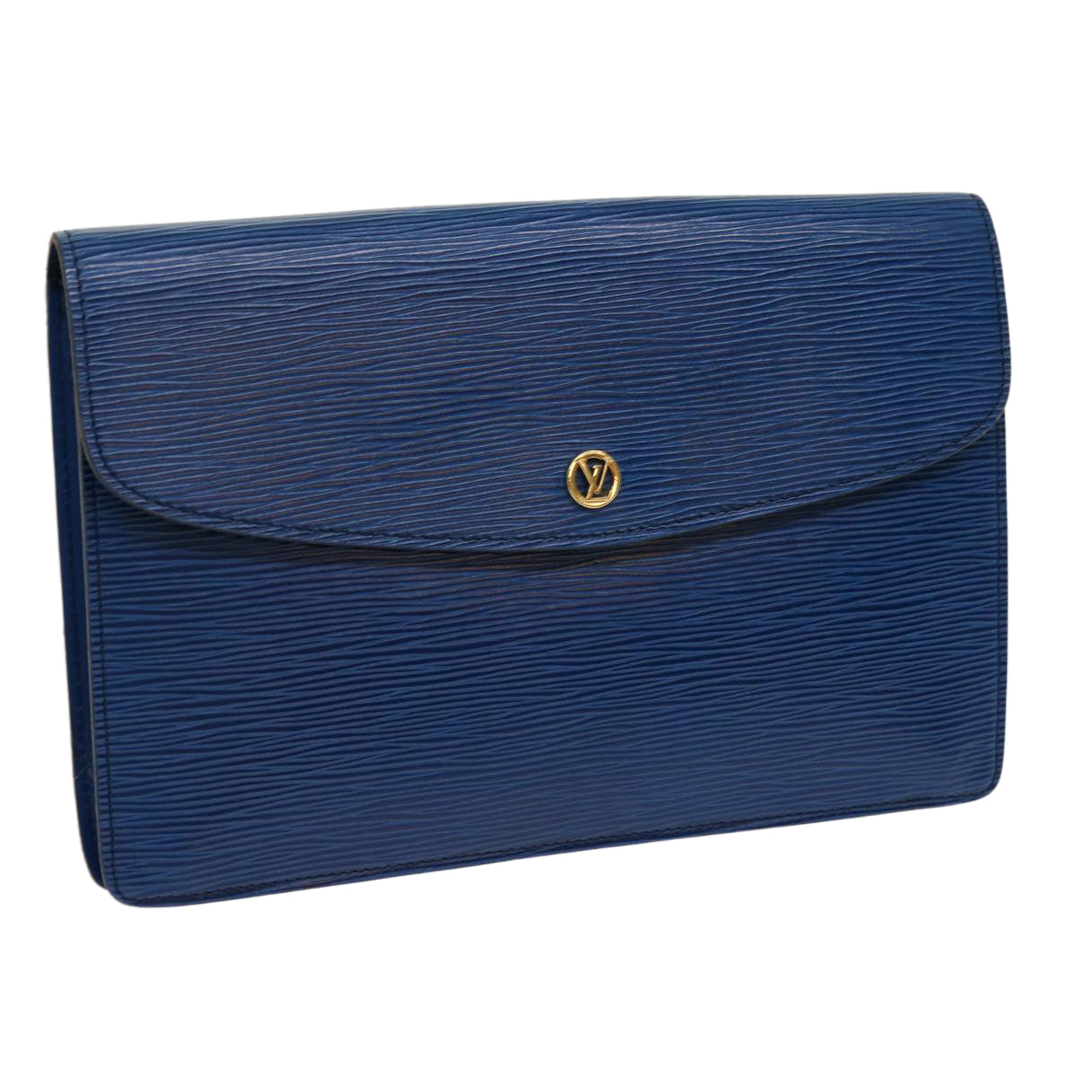 LOUIS VUITTON Epi Montaigne 27 Clutch Bag Blue M52655 LV 69884