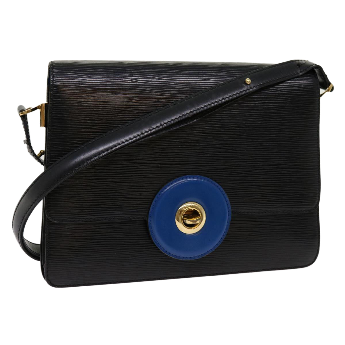 LOUIS VUITTON Epi Bicolor Free Run Shoulder Bag Black Blue M52415 LV 69885