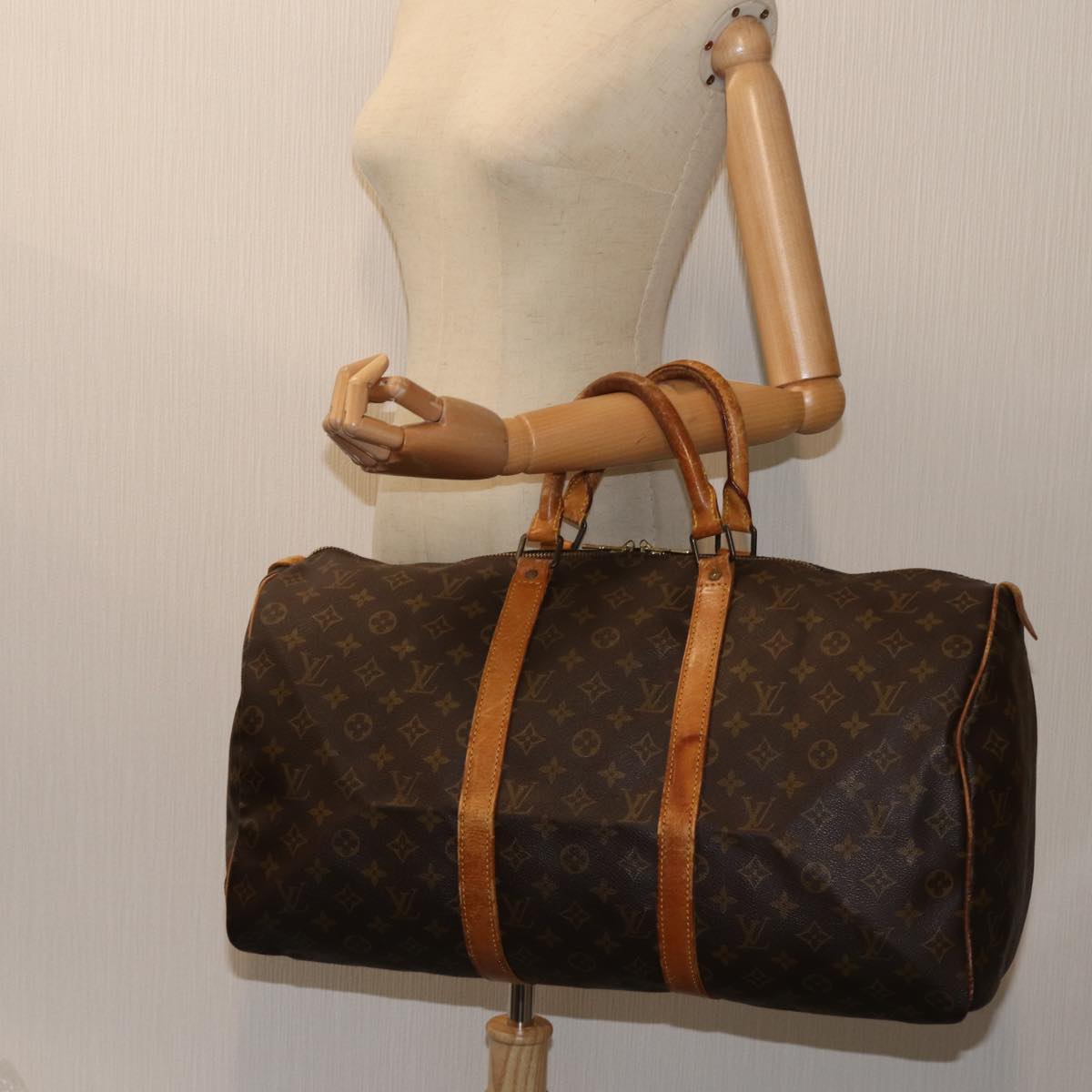 LOUIS VUITTON Monogram Keepall 50 Boston Bag M41426 LV 69918