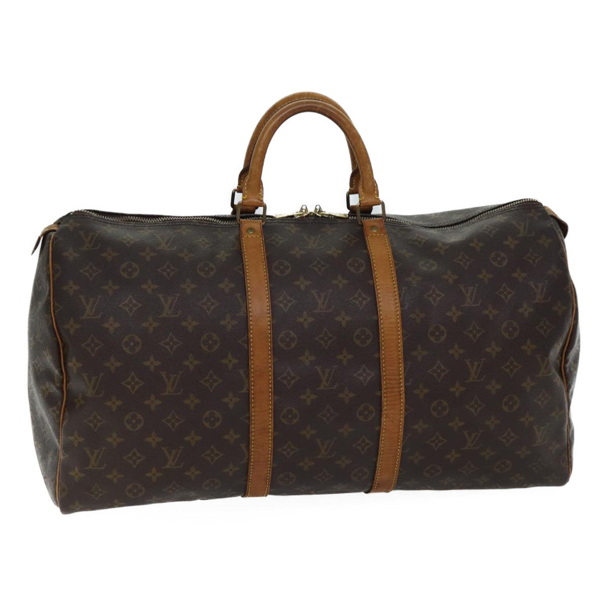 LOUIS VUITTON Monogram Keepall 55 Boston Bag M41424 LV 69921