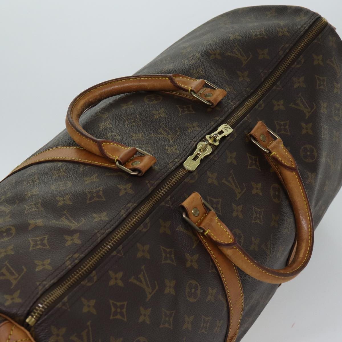 LOUIS VUITTON Monogram Keepall 55 Boston Bag M41424 LV 69921