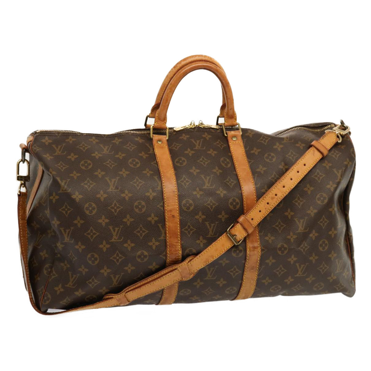 LOUIS VUITTON Monogram Keepall Bandouliere 55 Boston Bag M41414 LV 69922