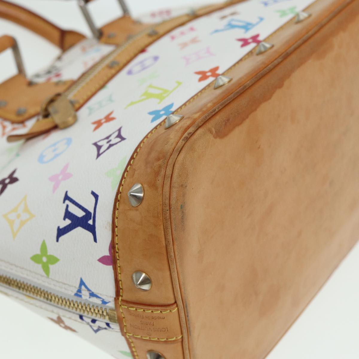 LOUIS VUITTON Monogram Multicolor Alma Hand Bag White M92647 LV 69928