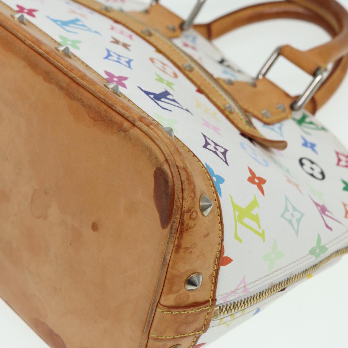 LOUIS VUITTON Monogram Multicolor Alma Hand Bag White M92647 LV 69928