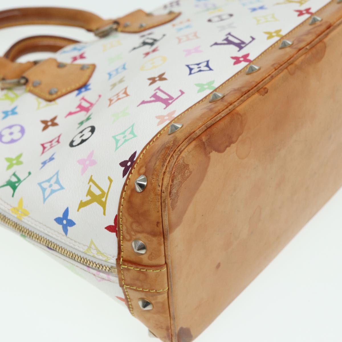 LOUIS VUITTON Monogram Multicolor Alma Hand Bag White M92647 LV 69928