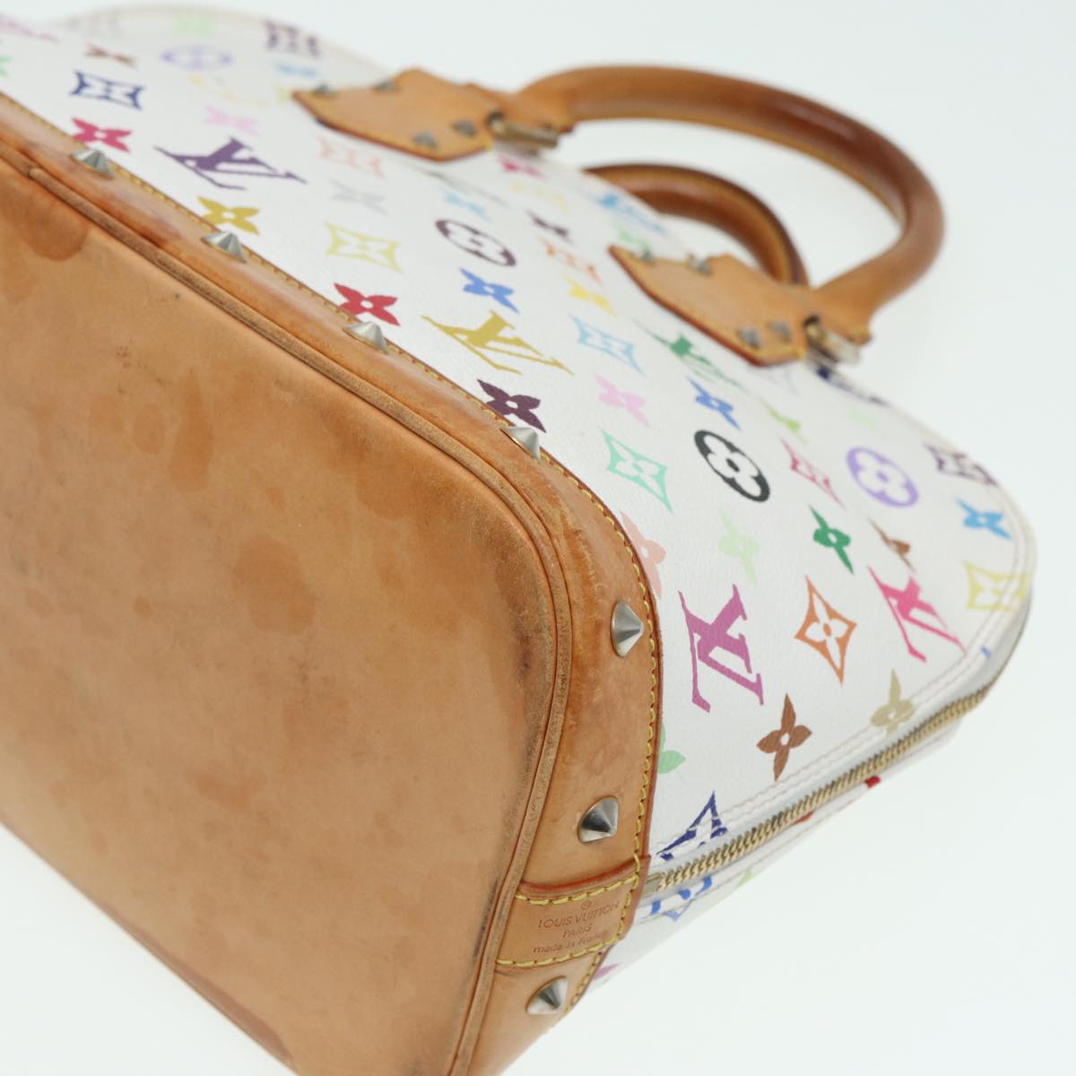 LOUIS VUITTON Monogram Multicolor Alma Hand Bag White M92647 LV 69928