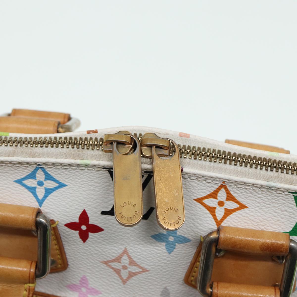 LOUIS VUITTON Monogram Multicolor Alma Hand Bag White M92647 LV 69928
