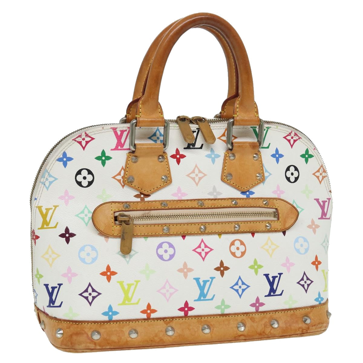LOUIS VUITTON Monogram Multicolor Alma Hand Bag White M92647 LV 69928