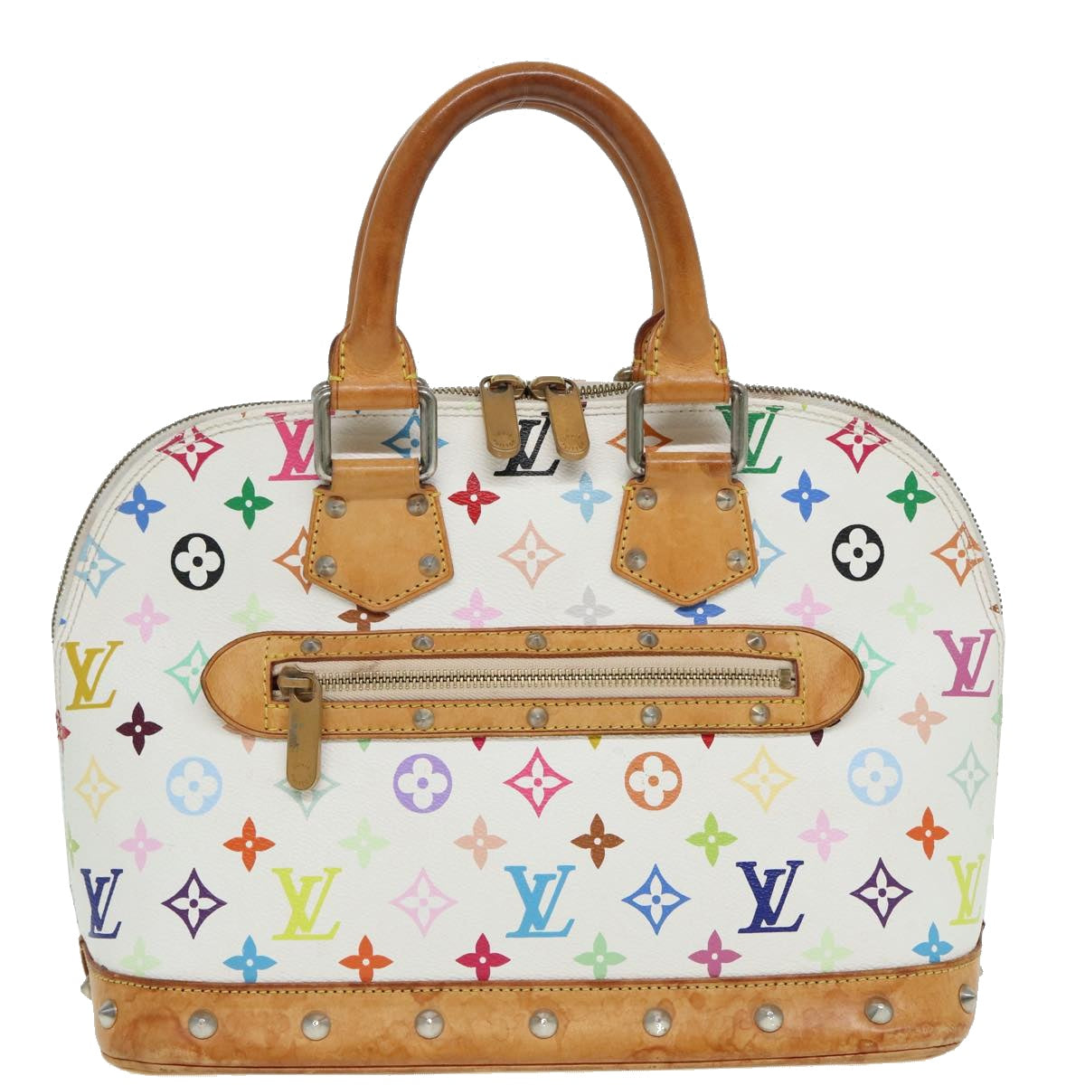 LOUIS VUITTON Monogram Multicolor Alma Hand Bag White M92647 LV 69928