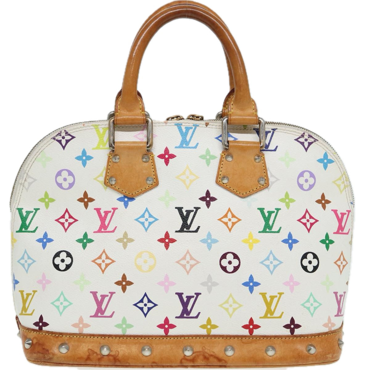 LOUIS VUITTON Monogram Multicolor Alma Hand Bag White M92647 LV 69928