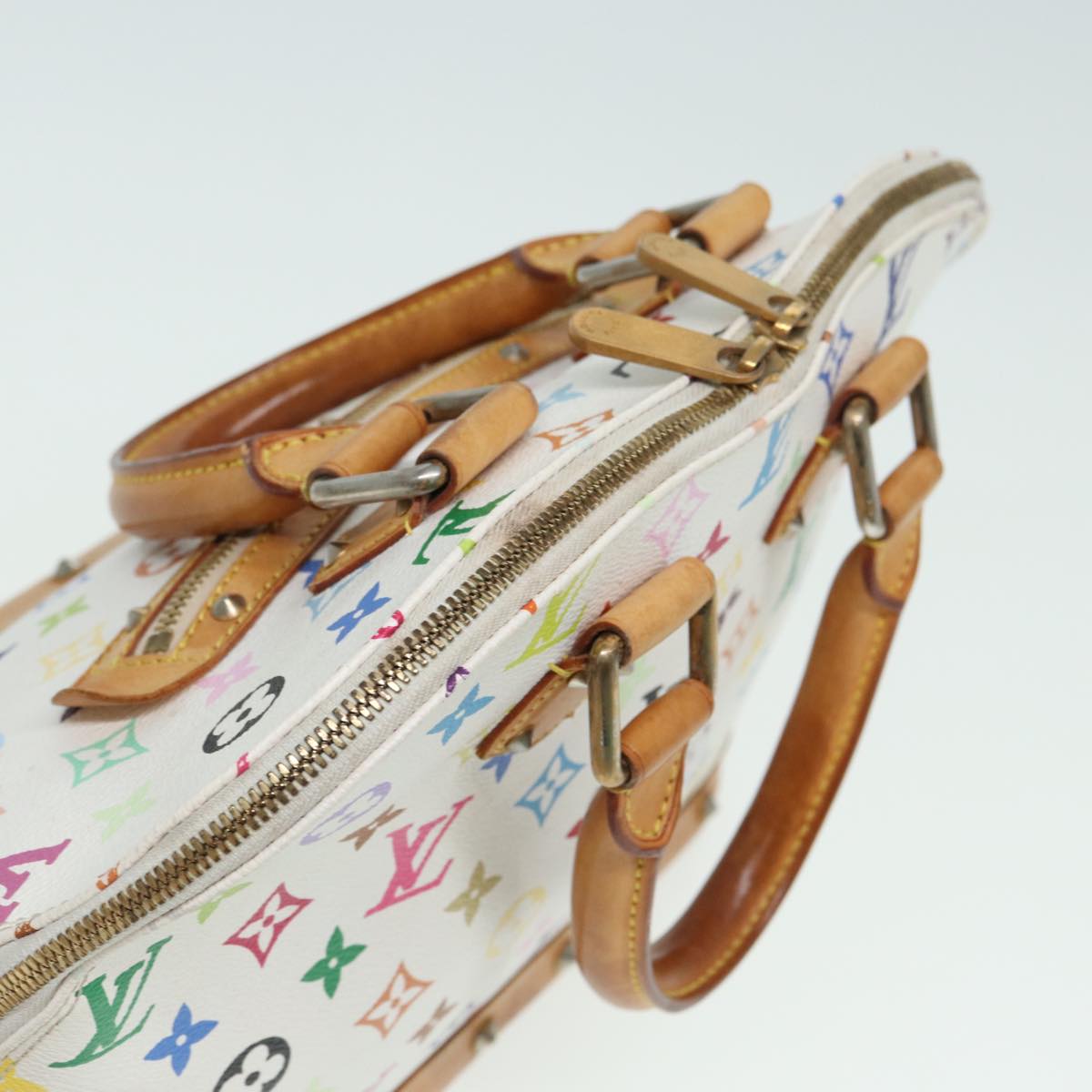 LOUIS VUITTON Monogram Multicolor Alma Hand Bag White M92647 LV 69928