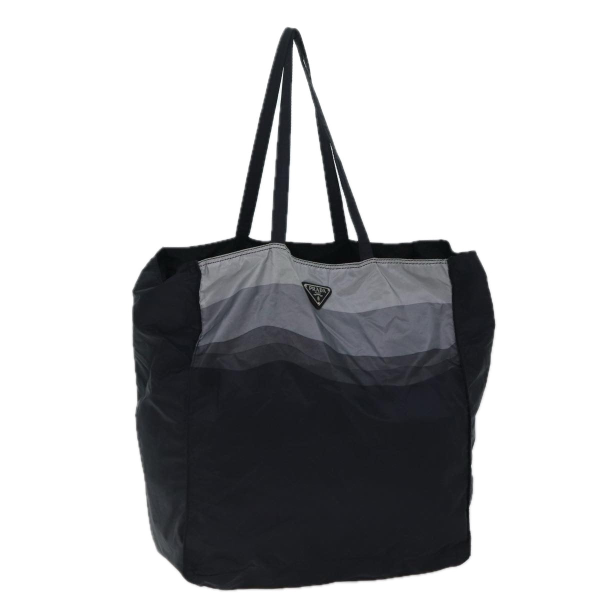 Luxury PradaTote Bag Nylon Black Gray 69946