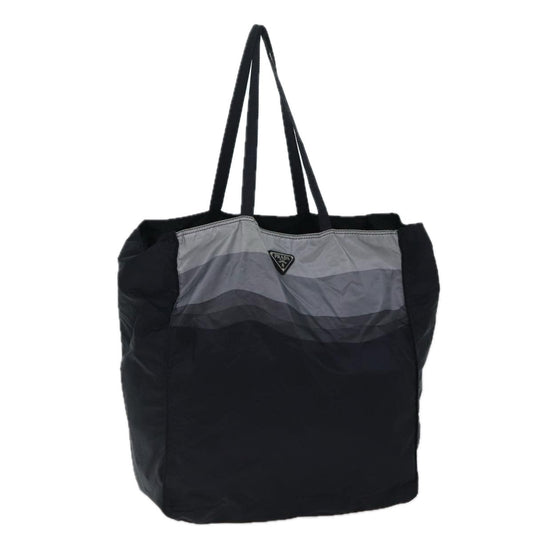 Luxury PradaTote Bag Nylon Black Gray 69946